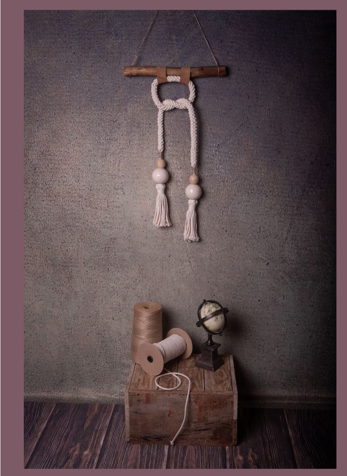panel colgante en macrame